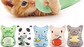 Dorakitten Catnip Toys for Indoor Cats - 5PCS Plush Cat Chew Toys Teething Interactive Catnip Filled Kitten Toy Soft Pet Toy (Animal Shapes)