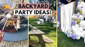 BACKYARD PARTY IDEAS! | Affordable Backyard Decor, Fire Pit, and Fun! | Dollar Tree & Walmart