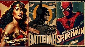 How Superhero Movie Posters would look like in Vintage Retro style ?