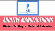 Video Lecture on Binder jetting | Material extrusion | Additive Manufacturing | 3Dprinting