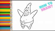 How To Draw Patrick Star, Painting and Colouring for Kids
