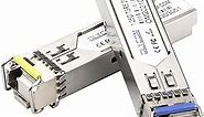 One Pair of 1.25G SFP Bidi Single Fiber Transceiver 1310nm/1550nm SMF LC Connector up to 20 km for Open Switches