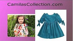 Teal Corduroy Dress for Young Girls