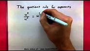 Algebra - Quotient rule for exponents