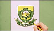 How to draw South Africa Cricket Team Logo