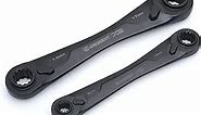 Crescent 2 Piece X6™ 4-in-1 Black Oxide Spline Ratcheting Metric Wrench Set - CX6DBM2