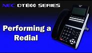 NEC DT800 Series | Performing a Redial | MF Telecom Services