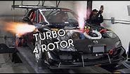 Turbo 4 Rotor RX-7 SCREAMS on the Dyno | Mazzei Formula