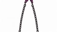 US Cargo Control - 9/32 Inch x 10 Foot Adjustable 2-Leg Chain Sling with Sling Hook - Grade 100 Alloy Steel - Overhead Lifting Sling for Large and Heavy Cargo