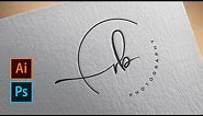 How to signature logo Design - Illustrator cc 2020 | How to Signature Brush Preset - Photoshop