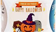 Happy Halloween Stickers 2.5 Inch Round Circle Dots 4 Different Designs 100 Total Adhesive Stickers