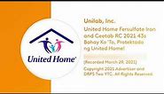 United Home Fersulfate Iron and Ceetab Radio Commercial 2021 43s with Marie Pauleen Luna-Sotto