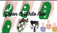 Elegant Green & White Nail Art Tutorial | Step-by-step Guide