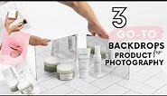 GO-TO Product Photography Backdrops: Vinyl, Seamless\Non-Reflective Paper with BEHIND THE SCENES