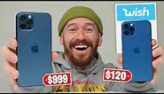 $120 FAKE iPhone 12 Pro Vs. $999 iPhone 12 Pro!! (WISH iPhone)