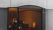 Fire Beauty Fireplace Screen 3 Panel Wrought Iron 48"(L) x 29"(H) Spark Guard Cover(Black)