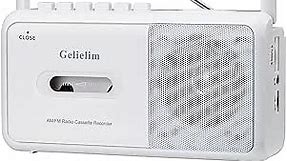 Gelielim Cassette Player Boombox, Portable AM/FM Radio Stereo, Cassette Tape Player Recorder with Big Speaker and Earphone Jack, Battery Operated or AC Powered Tape Recorder Cassette Player