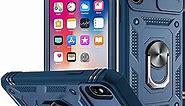 Fetrim Case for iPhone Xs MAX, Camera Cover Phone Case with Rotation Ring Stand for Apple iPhone Xs MAX - Blue