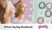 12 Pack 90s Zig Zag Style Circle Headbands with Teeth for Women's Hair Accessories (3 Assorted Colors)