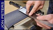 Repair & Sharpen a Knife using a Belt Sander & Wicked Edge Sharpener