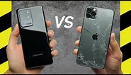 Galaxy S20 Ultra vs. iPhone 11 Pro Max Drop Test!