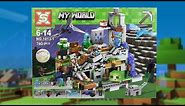 SX1013 My World The Mountain Cave Brick Sets Unbox & Speed Build Unofficial Lego Minecraft