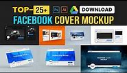25+ Facebook cover mockup free download. facebook cover design in photoshop Illustator Tutorial