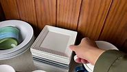 Appetizer Plates, Embossed Ceramic Dessert Plates, Salad Plates Set of 6, 6 inch White Square Dinner Plates for Snack, Small Flat Kitchen Plates for Restaurant, Dishwasher Microwave Oven Safe