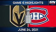 NHL Game Highlights | Canadiens vs. Golden Knights, Game 6 - Jun. 24, 2021