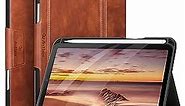Antbox iPad Mini 6 Case (2021) 6th Generation iPad Mini 8.3 inch Case with Pencil Holder Vegan Leather Smart Cover with Auto Sleep/Wake Stand Function (Brown)