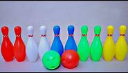 Learn Colors with Color Bowling Pins and Ball for Kids
