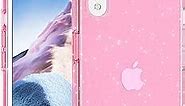 Case for iPhone XR, Glitter Sparkle Bling Shockproof Protective Phone Cases for Women Girls, 6.1 Inch, Glitter Pink