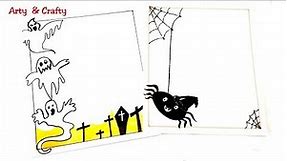 Halloween Borders Design/Border Designs on Paper /Project or File Decoration Idea #ArtyandCrafty