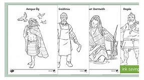 Irish Celtic Gods and Goddesses Colouring Pages
