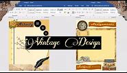🕰️VINTAGE Design ideas using Microsoft Word for Projects | Ms Word Design | Charlz Arts
