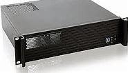 RackChoice MicroATX 2U Rackmount Server Chassis Short Depth 1x5.25 Front +4x3.5 Bay / USB3.0 with 2.0 Adapter Support ATX PSU with top 120mm or Side 80mm Fan