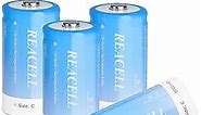 Rechargeable C Cell 5000mAh, C Size Rechargeable Batteries Long Lasting C Batteries with Storage Case, 4 Counts