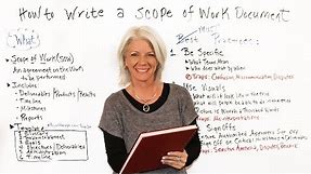 How to Write a Scope of Work Document - Project Management Training