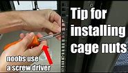 Easier Way to Install Server Rack Cage Nuts