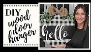 DIY WOOD ROUND | WRAPPING PAPER WOOD SIGN | DIY Wood Round Door Hanger | Easy Wood Sign for Beginner