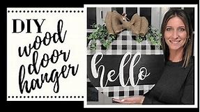 DIY WOOD ROUND | WRAPPING PAPER WOOD SIGN | DIY Wood Round Door Hanger | Easy Wood Sign for Beginner