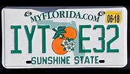 Florida license plate design history 1974-Present.