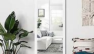MAYEERTY Full Length Mirror, 44"x16" Wall Mirror Floor Mirror for Bedroom, Wall-Mounted Mirrors Hanging or Leaning Against Wall White