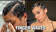 💜💜FINGER WAVES ON NATURAL HAIR + EDGES | Natural Hairstyles 2k20