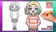 How To Draw Enid Sinclair from Netflix's Wednesday | Cute Easy Step By Step Drawing Tutorial