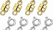 QULLTK Magnetic Necklace Clasps and Closures 18K Gold and Silver Plated Bracelet Converter Clasp,Suitable for Necklaces Chain Extender