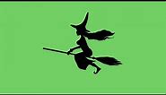 Witch Flying In Broom Green Screen (No Copyright Footage)