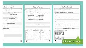 Has or Have? Differentiated Worksheet Pack