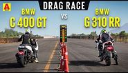 Drag Race: BMW C 400 GT vs BMW G 310 RR - Scooter vs bike | Autocar India
