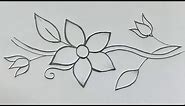 How to Draw a simple flower design /simple flower design's to draw/flower design drawing easy